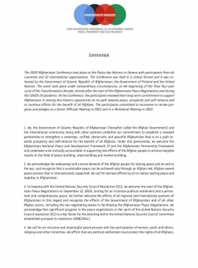 The 2020 Afghanistan Conference