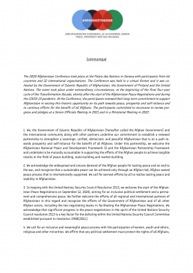 The 2020 Afghanistan Conference